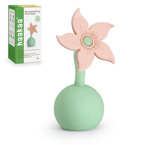 haakaa Manual Breast Pump Flower Stopper (Blush) - Made of Premium Silicone, BPA Free, Compatible with All haakaa Breast Pumps