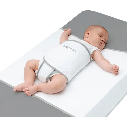 Baby Brezza Safe Sleep Swaddle Blanket for Crib Safety for Newborns and Infants – Safe, Anti-Rollover Blanket, White