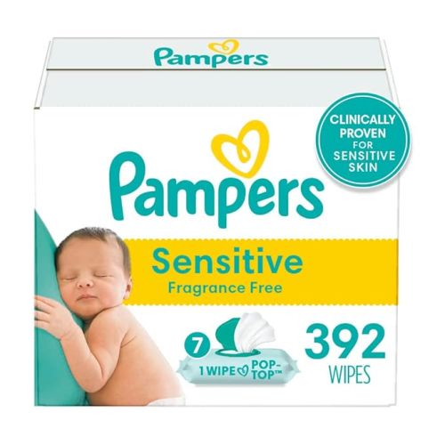 pampers sensitive baby wipes 392 ct OLD