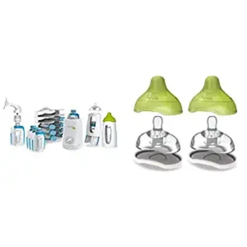 Kiinde Twist Universal Direct-Pump Feeding System and Warmer Gift Set & Twist Active-Latch Nipples for Breast Milk, Discourages Lazy Latching, Seamless Transition Between Bottle and Breast