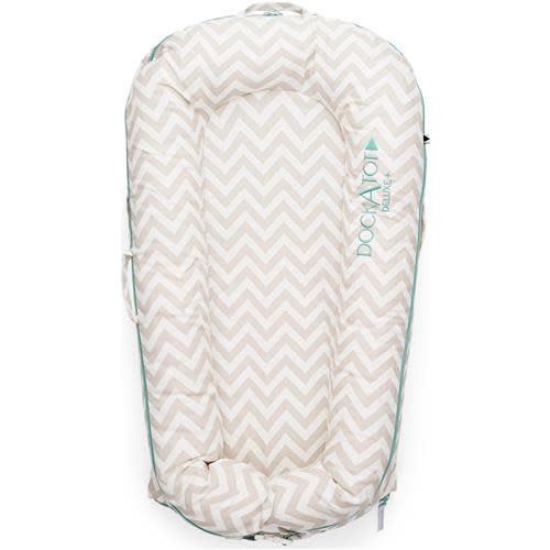 DockATot Modern Deluxe Dock- Silver Lining Chevron | Kathy Kuo Home