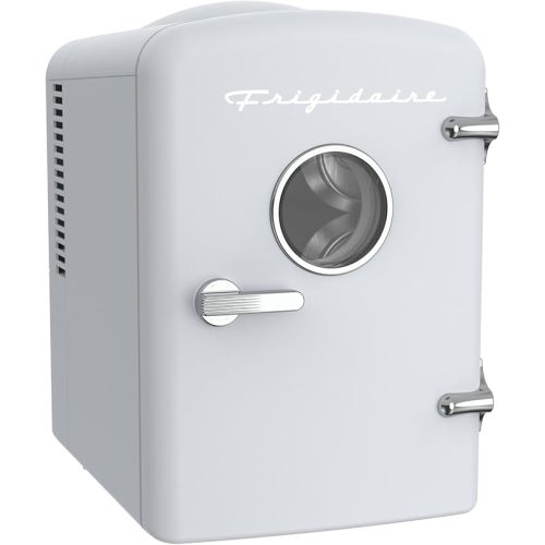 Frigidaire EFMIS129-WHITE, Mini Portable Fridge, 4 Litres Capacity, Chills Six 12oz Cans, 100% Freon-Free & Eco Friendly, Beverage Cooler- White