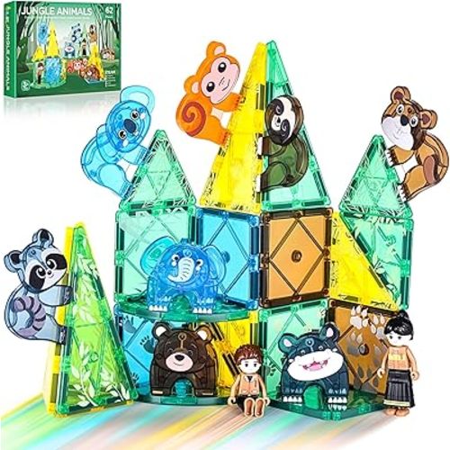 Magnetic Tiles Set — Forest Animals