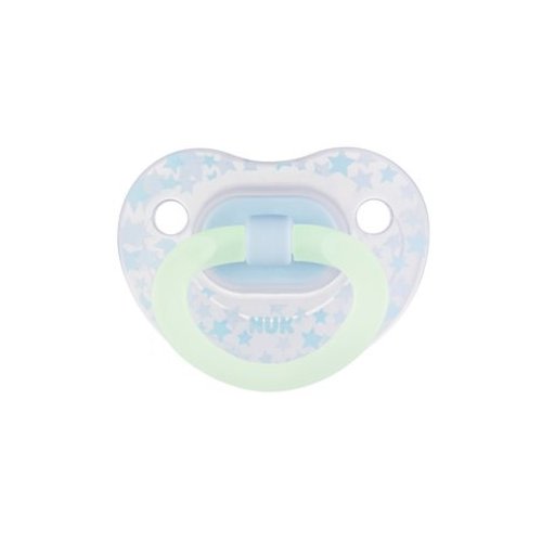 NUK Glow-in-the-Dark Orthodontic Pacifiers, Boy, 0-6 Months, 2-Pack