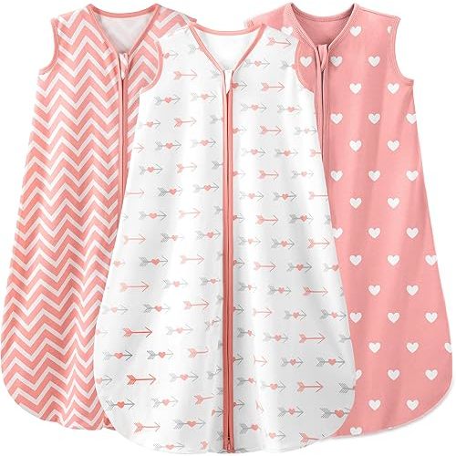 Yoofoss Baby Sleep Sack 0-6 Months Baby Wearable Blanket 100% Cotton 2-Way Zipper TOG 0.5 Toddler Sleeping Sack, Lightweight Sleep Sacks for Babies(Small)