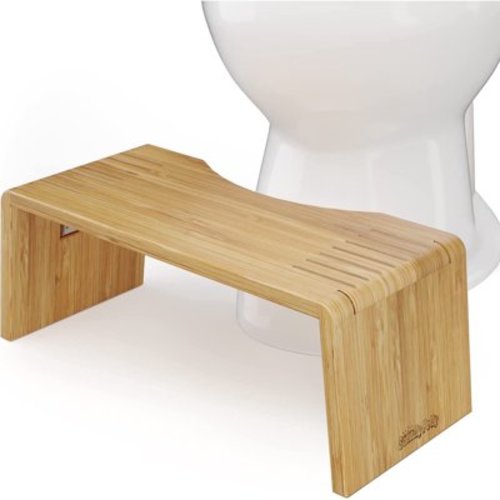 Squatty Potty Adults Foldable Bathroom Squat Stool, Oslo Folding Bamboo, 7 inches Collapsible, Easy-to-clean, Brown