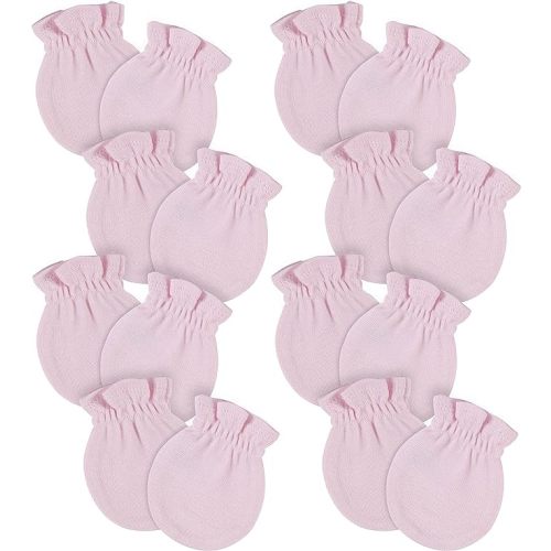 Gerber Baby Girls' 8-pack and 12-pack No Scratch Mittens - 0-3 Months (8-pack) - Light Pink