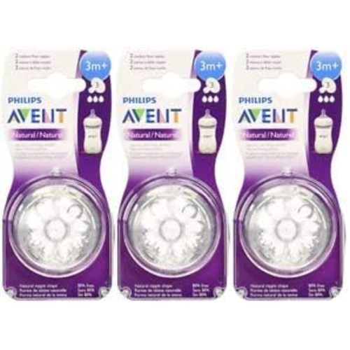 Philips Avent Natural Nipple Medium Flow - 6 Pack