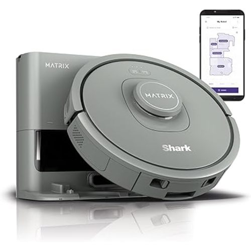 Shark RV2300S Matrix Self-Empty Robot Vacuum with No Spots Missed on Carpets & Hard Floors, Bagless 30 Day Capacity Base, Precision Home Mapping Perfect for Pet Hair, Wi-Fi, Black/Grey (Renewed)