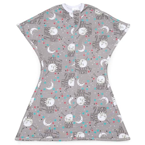 SleepingBaby Zipadee-Zip Transitional Swaddle Sack, 3-6 Month - Roomy Zipper Swaddle for Easy Diaper Changes and Proper Hip Development - Baby Swaddle Sack, X-Small - Goodnight Moon