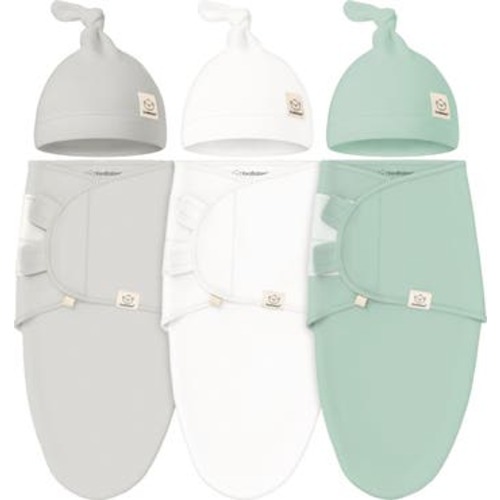 3-Pack Soothe Swaddle Wraps with Knot Hats, Medium