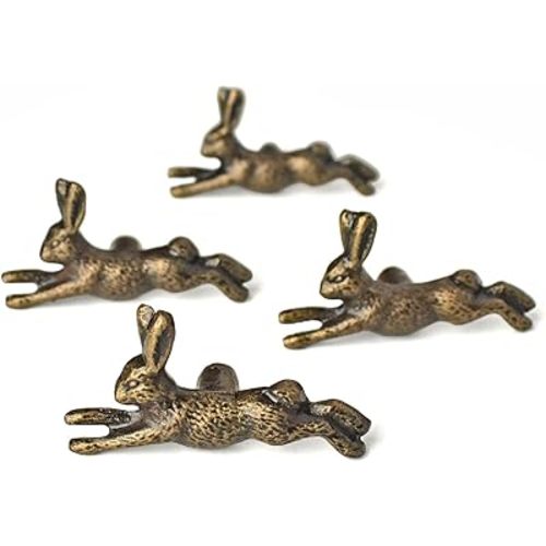 Rabbit Cabinet Drawer Knob Cute Bunny Animal Drawer Knob Pull Nursery Cupboard Dresser Knobs Handles - Set of 4