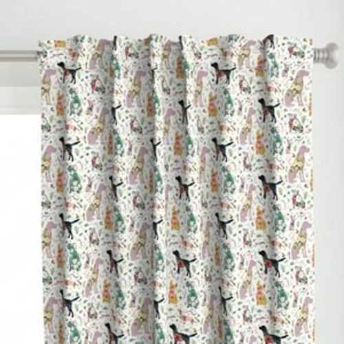 8" Patchwork Dogs Curtain Panel | Spoonflower