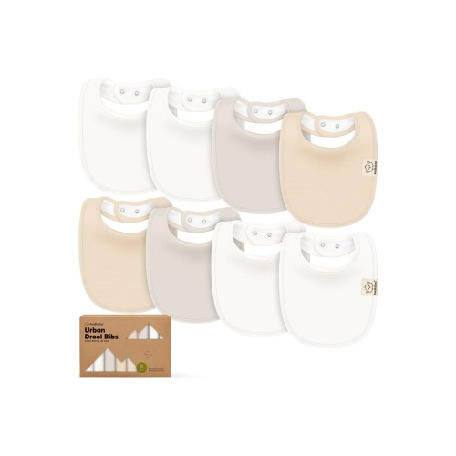 8-Pack Baby Drool Bibs, One Size (Color Set: Purest)