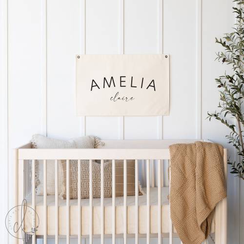 Baby name flag | canvas flag | nursery name sign | custom name banner | boho nursery decor | D7