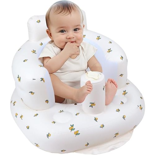 Inflatable Baby Seat for Babies - Olive Flower
