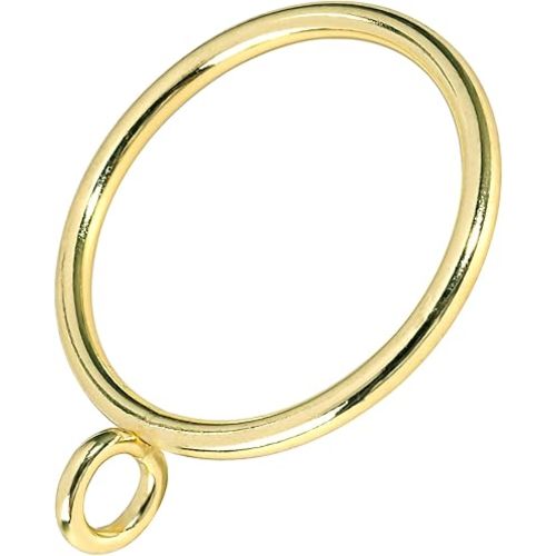 44 Pack Curtain Rings with Eyelets, Metal Drapery Ring for Pinch Pleat Curtains, Drape Ring 1.5 Inch I D, Fits Up to 1.2 in Rod (Gold)