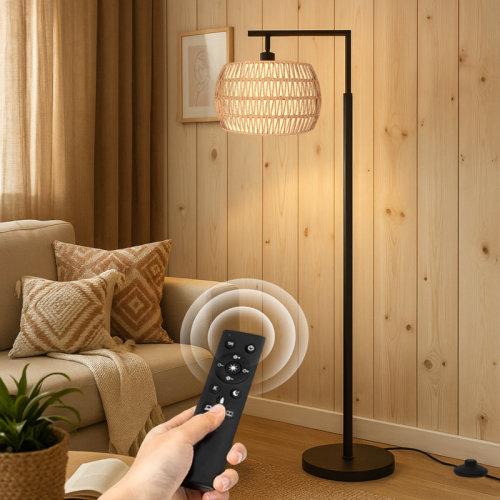 Black Bay Isle Home™ Floor Lamp With Remote Control, Dimmable Bulb Included & Reviews | Wayfair
