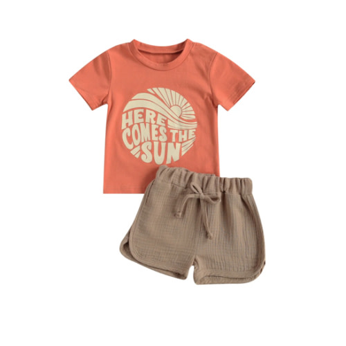 HERE COMES THE SUN Coral Summer Outfit - Hazel & Bo
