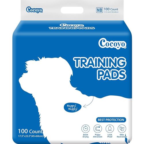 COCOYO Best Value Dog Training Pads | Dog Pee Pads | Super Absorbent Puppy Pads (17.5" x 23.5", 100 Count),Blue