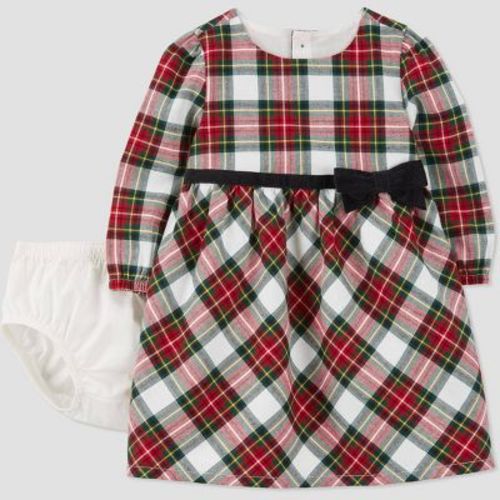 Carter's Just One You®️ Baby Girls' Plaid Dress With Bow - Red/black 3m