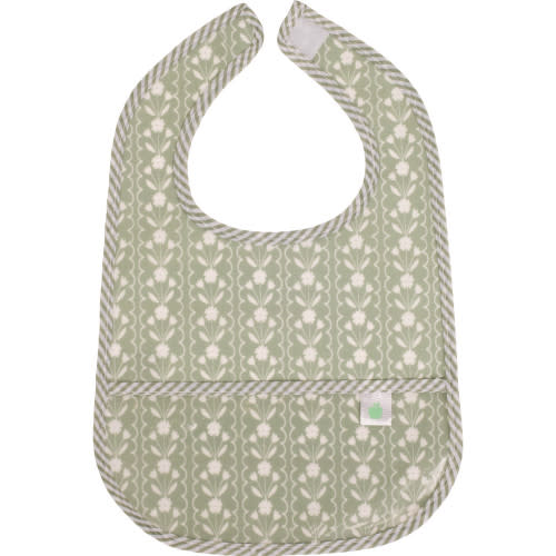 The Wipe It Bib, Sage Floral - Apple of My Isla Bibs | Maisonette