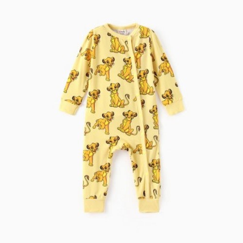 Disney Lion King Infant Baby Boy Bamboo Simba Leopard Print Cute Jumpsuit Romper