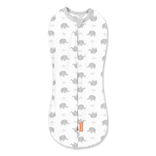 SwaddleMe® Pod – Size Newborn, 0-2 Months, 1-Pack (Gray Elephants)