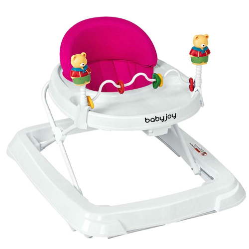 Kadyn Baby Learning Walker, Baby Walker, Baby Activity Walker,Height Adjustable Folding Baby Walker with High Back and Padded Seat-Pink