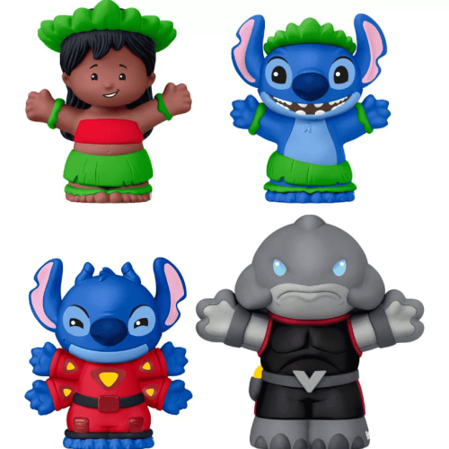 Fisher-Price Little People Disney Lilo & Stitch Collector Set 4 Figures Including Lilo, Stitch, Experiment 626 & Captain Gantu Display-Ready Toy Set