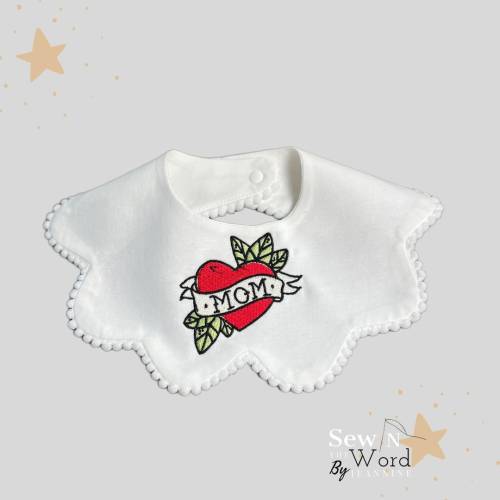 MOM Tattoo Collar Baby Bib