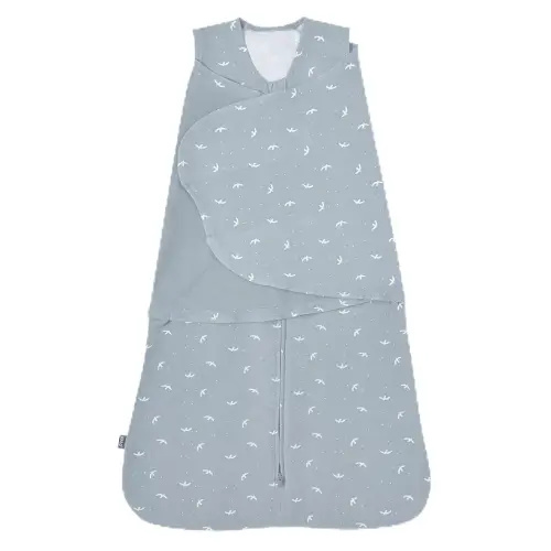 HALO 100% Cotton Sleepsack Swaddle, 3-Way Adjustable Wearable Blanket, TOG 1.5, Birds, Small, 3-6 Months