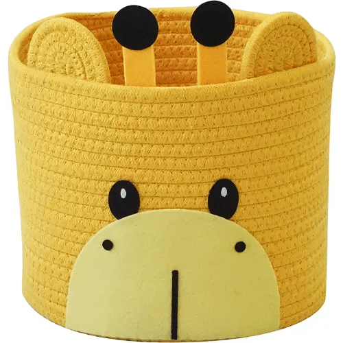 T&T Homewares Small Giraffe Baskets for Baby Diaper Organizer, Nursery Storage Room Decor, Kids Room Organizer, Cat Dog Toy Storage
