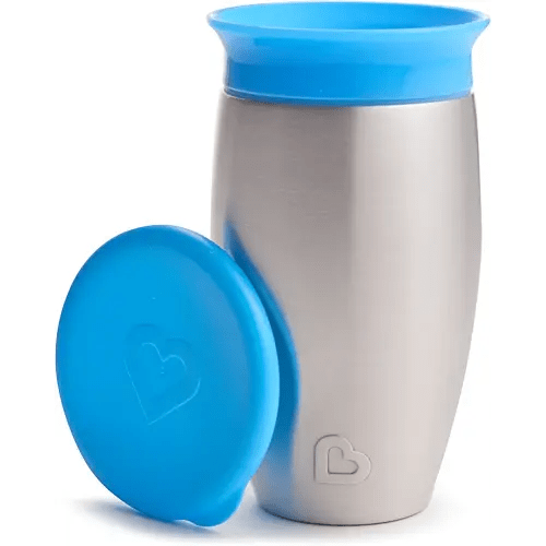Nuby Thirsty Kids No Spill Flip-It Reflex Stainless Steel Travel Cup or  Water Bottle - 10 Oz - 18+ Months - Blue