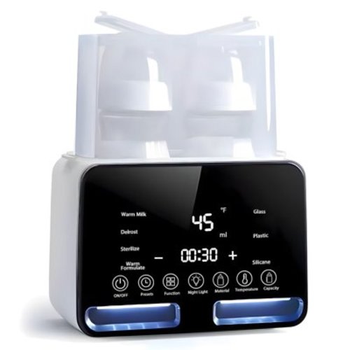 Bottle Warmer, Portable Baby Bottle Warmer for Breastmilk with Smart Temperature Control, Keep 24H/Heat Baby Food/Thaw, Double Bottle Warmer for All Bottles