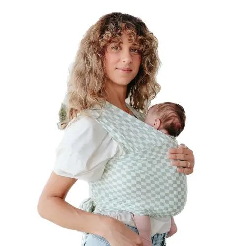 Solly Baby Wrap, Buttery-Soft Baby Carrier Newborn to Toddler 8-25 Lbs,Lightweight & Hands-Free Infant Wrap, Breathable Summer Carrier, Baby Wearing & Postpartum Essential, New Mom Gift, Fern Chequer