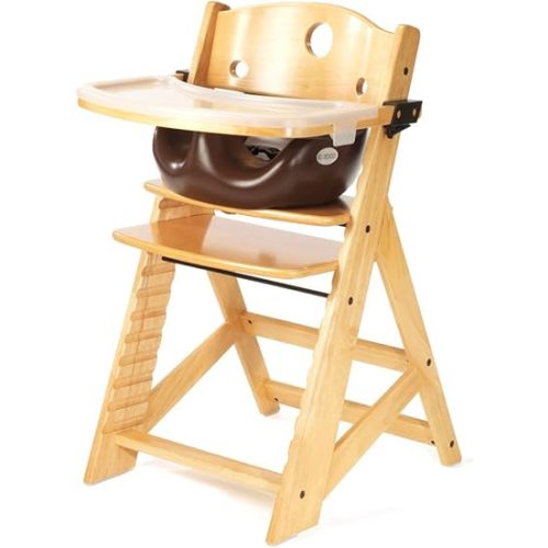 Keekaroo Height Right™ High Chair with Infant Insert & Tray, Natural/Chocolate, ONE Size (0051405KR-0002)