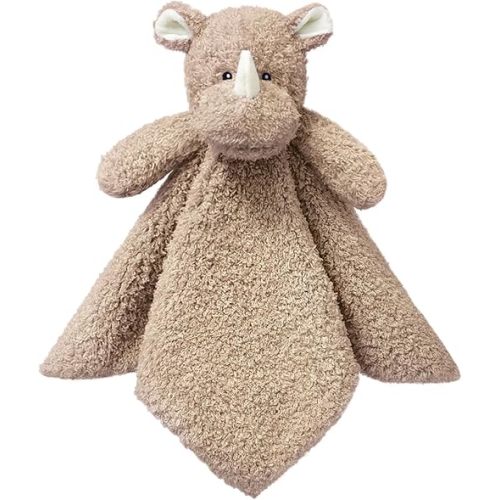 Baby Brown Rhino Soft Stuffed Animal Security Blanket, Plush Rhino Character Lovey Blanket, Baby Shower/Nursery Gift, Newborn Infant Toddler Snuggle Blankie for Boys Girls, 14 Inches