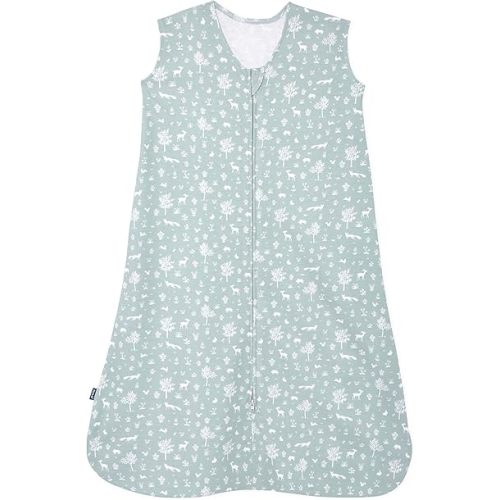 HALO Sleepsack, 100% Cotton Wearable Blanket, Swaddle Transition Sleeping Bag, TOG 0.5, Sage Woodland, Small, 3-6 Months