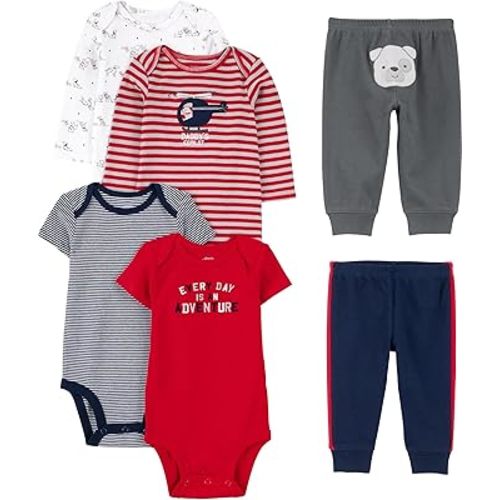 Simple Joys by Carter's Baby Boys' 6-Piece Bodysuits (Short and Long Sleeve) and Pants Set