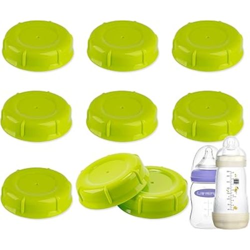 (9-PCs) Travel Bottle Caps Compatible with Lansinoh MAM Bottles, Storage Lids Replacement