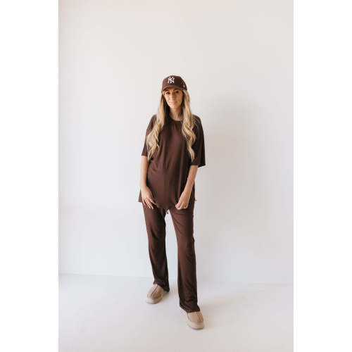 Short Sleeve Bamboo Women's Lounge Set | Coffee Bean