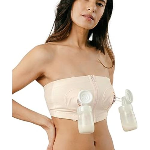Simple Wishes Signature Hands Free Pumping Bra, Patented, Pink, X-Small/Large