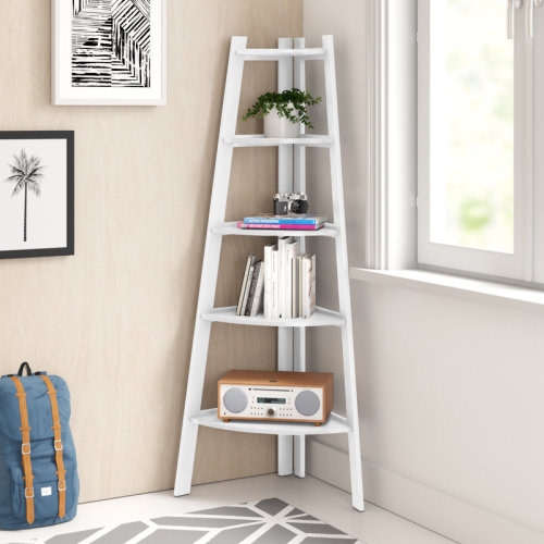 Zipcode Design™ Tisha 63" H x 26.5" W Corner Five Tier Ladder Bookcase & Reviews | Wayfair