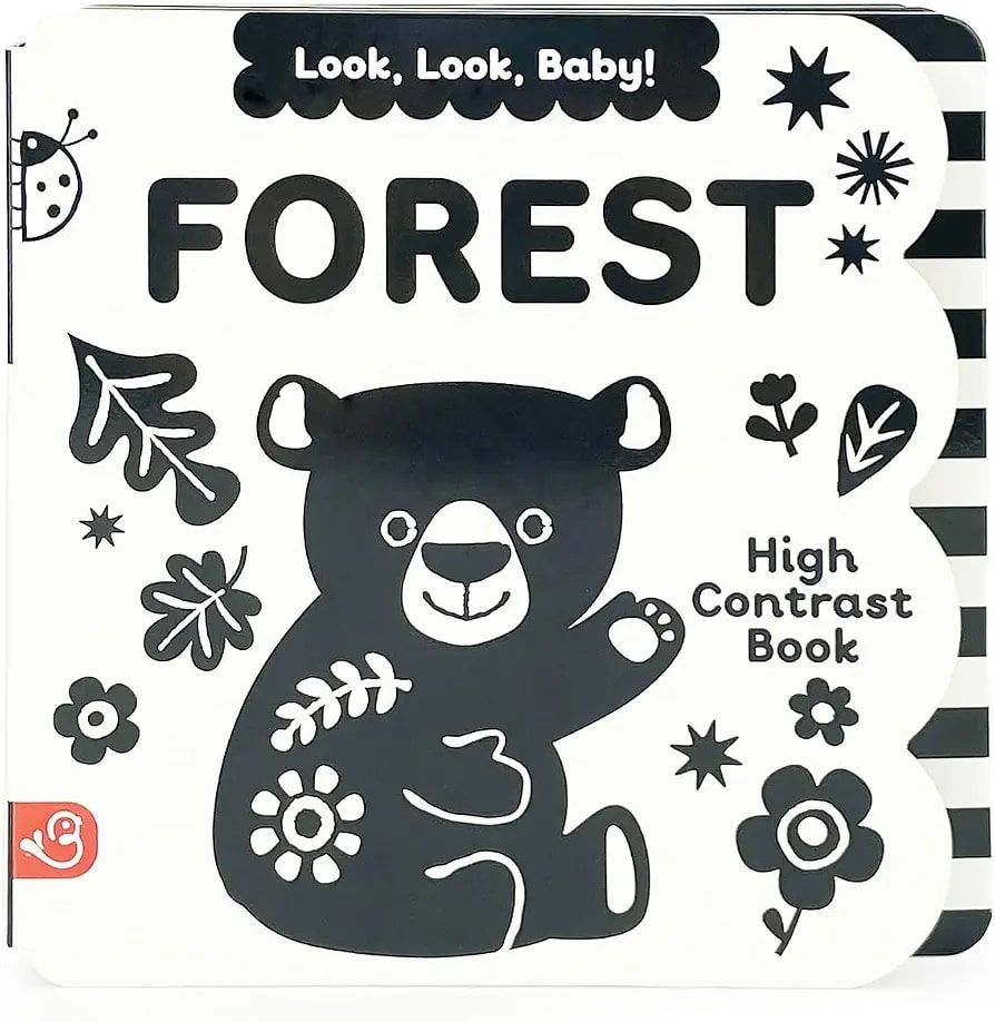 Look, Look, Baby! Forest: Black and White High Contrast Tummy Time Book for Newborns