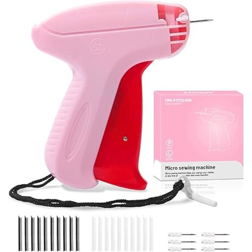 Stitchy Mini Stitch Gun,With 6 Fine Needles,4000 Pcs (2000 White & 2000 Black) Fasteners.Stitchy Quick Clothing Fixer,Speedy Clothing Fixer,Stitch Gun for Clothes,Micro Tagging Gun for Clothing