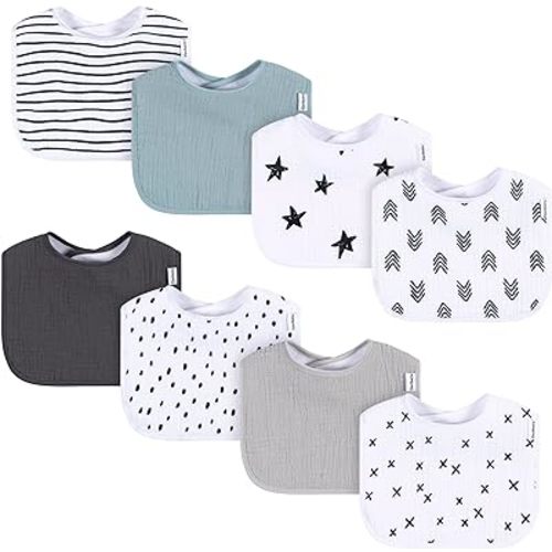 Unisex Baby Muslin 8 Pack Drooling Bibs