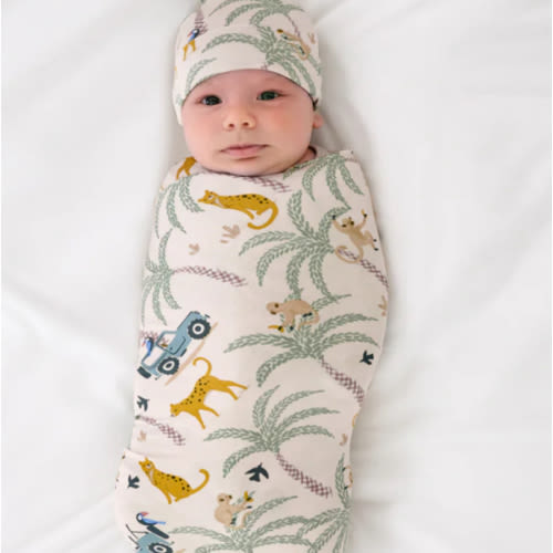 Wild Escape Swaddle & Hat Set | Little Sleepies