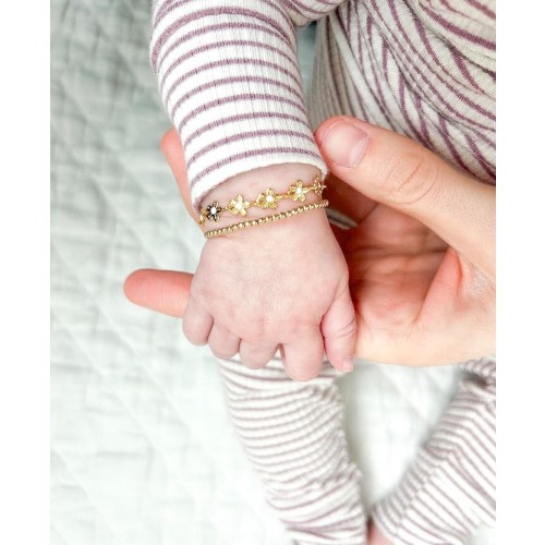 flower chain bracelet, flower bracelet, baby bracelets- mom and me bracelets, girl bracelets, gifts for kids