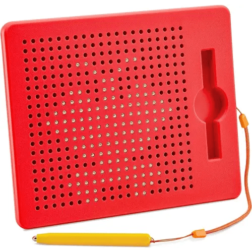 Magnetic Drawing Board for Kids & Toddlers with Beads and Magnet Stylus Pen - Magnetic Tablet Toy for Airplane & Car Ride Activities for Kids
